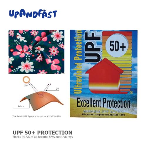 Image of upandfast Girls Rash Guard Set Long Sleeve Two Piece Swimsuit with UPF 50+ Sun Protection for Girls 3-8 Years
