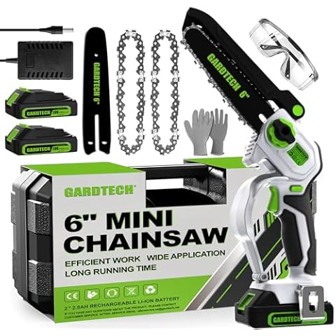 Gardtech Mini Chainsaw Cordless 6 Inch - Portable Electric Chainsaw Cordless Battery Powered, Handheld Small Chain Saw with 2-side Security Lock [Southpaws Friendly] for Wood Cutting, Pruning Branches Cover