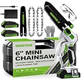 Gardtech Mini Chainsaw Cordless 6 Inch - Portable Electric Chainsaw Cordless Battery Powered, Handheld Small Chain Saw with 2-side Security Lock [Southpaws Friendly] for Wood Cutting, Pruning Branches