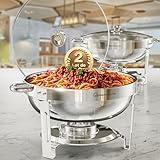 Buffets Chauffants Polyvalent à Double Température: Équipé de deux bacs, ce réchaud à buffet pour buffets traiteurs permet de servir des plats chauds ou froids : ajoutez de l’eau chaude pour maintenir la chaleur ou de la glace pour refroidir. Il conserve efficacement la température souhaitée des aliments en toutes circonstances