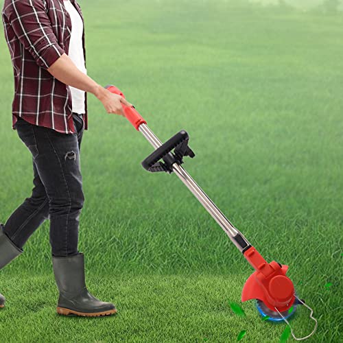 Accu-grastrimmer, 600 W, elektrische grasmaaier, met dubbele veiligheidsschakelaar, instelbaar, voor het snoeien van tuinen en gazons - Afbeelding 3