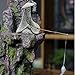 2PCS Sitting Fishing Figurines Sandstone Vintage Ornament Japanese Decor for Fish Tank...