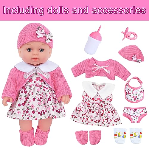 Muñeca bebé de 12 pulgadas con ropa y accesorios miniatura 2