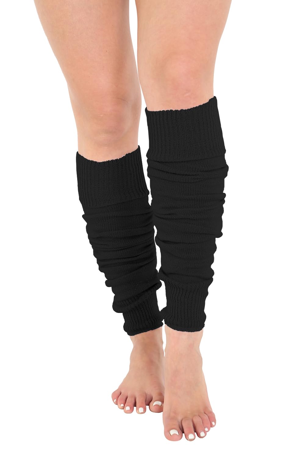 Crazy Chick® Deluxe Luxurious Ladies 80's Plain Ribbed Leg Warmers Legwarmers 12 Color TU TU (Black)