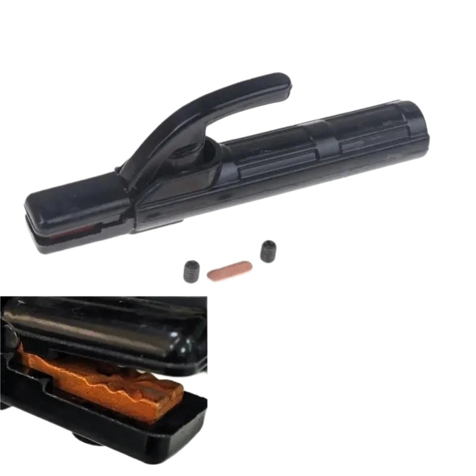 1Pcs Copper Heavy Jaw Holding Plier with Soft Handle 300 AMP Welding Electrode Holder(Cast Iron)