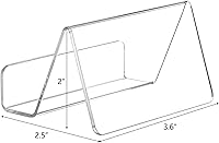 Vista 4 de Hedume Paquete de 12 soportes para tarjetas de visita para escritorio, soporte de acrílico para tarjetas de presentación de oficina, soporte