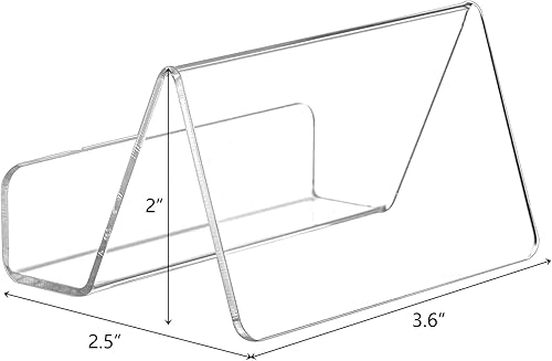 Miniatura 4 de Hedume Paquete de 12 soportes para tarjetas de visita para escritorio, soporte de acrílico para tarjetas de presentación de oficina, soporte