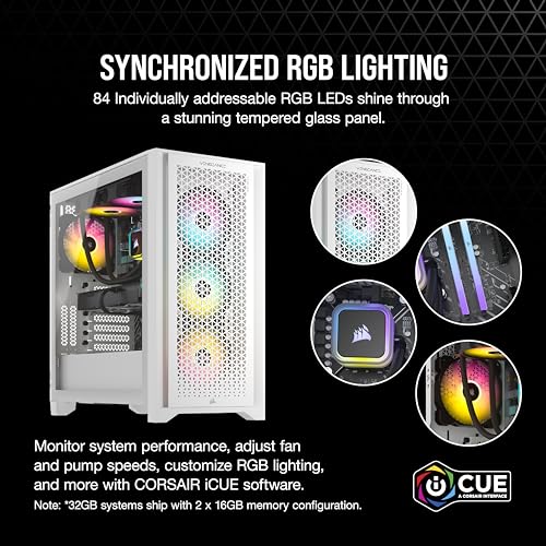 Image of Corsair Vengeance i7500 Series Gaming PC - Liquid Cooled Intel Core i7 14700KF CPU - NVIDIA GeForce RTX 4080 Super GPU - 32GB Vengeance RGB DDR5 Memory - 2TB M.2 SSD - White