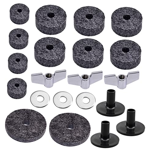 HANABASS Cymbal Felt Pad Replacement Kit 21-piece Set for Drum Cymbals Easy to Use and Replace