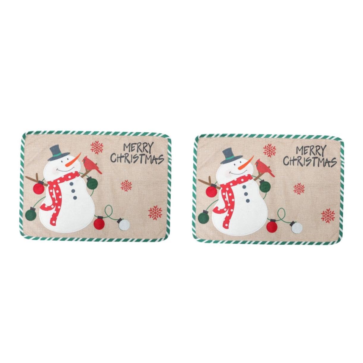 Tableau vaisselle de Noël et décoration de fête de fée en lin 2pcs