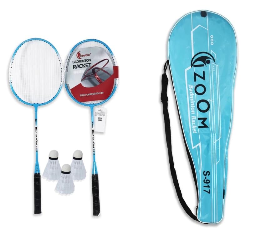FRATELLI Aluminium Badminton Racket with 3 Pieces Shuttles with Full-Cover Set (917, 2 Pieces, Blue ) (B09QYY9GW9) Amazon Price History, Amazon Price Tracker