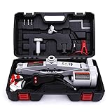 ROGTZ Elektrischer Schere Wagenheber – 12V automatisch Standfuß für Bodenheber Niedriges Profil 3 Ton Fahrzeug Auto Lift Set Reparaturwerkzeug mit Tragetasche