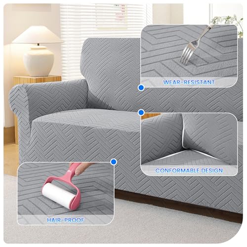 Housse canape extensible 3 places moderne antidérapant lavable - 6