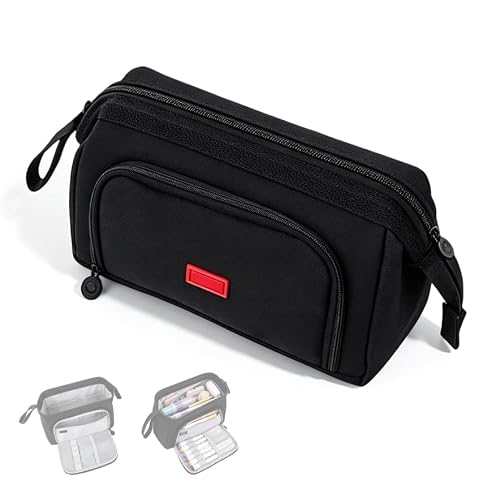 JIXLOUR Trousse à Crayons de Grande Capacité - Trousse Multifonctionnelle Portable pour Bureau, École, Ados, Filles, Garçons, Hommes, Femmes et Adultes - Noir