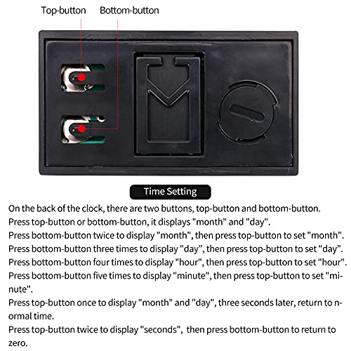 Image of YOUNGFLY 4PCS Small Digital Clock, Vehicle Adhesive Clock with Jumbo LCD Time & Day Display, Mini Car Dashboard Clock Battery Operated for Desktop Car Truck Dashboard & Air Vent (Black)