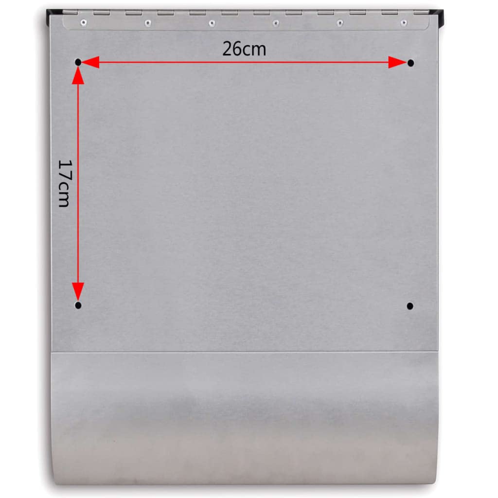 Buzón de acero inoxidable con ventana, cerradura y 2 llaves, con soporte para periódicos, montaje en pared exterior, con ranura, resistente a la intemperie, 31 x 10,5 x 33,5 cm