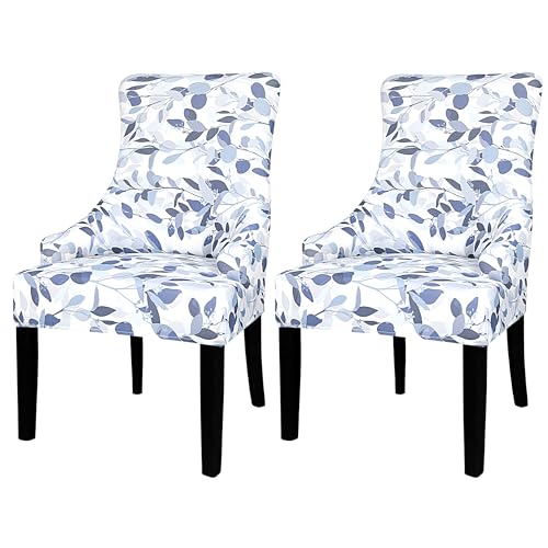Slipcover - Wingback Chair Covers With Pattern,stretch Armless Wingback Chair Slipcover,wingback Dining Chair Covers,arm Chair Protector Cover For Home Decor （2pcs）