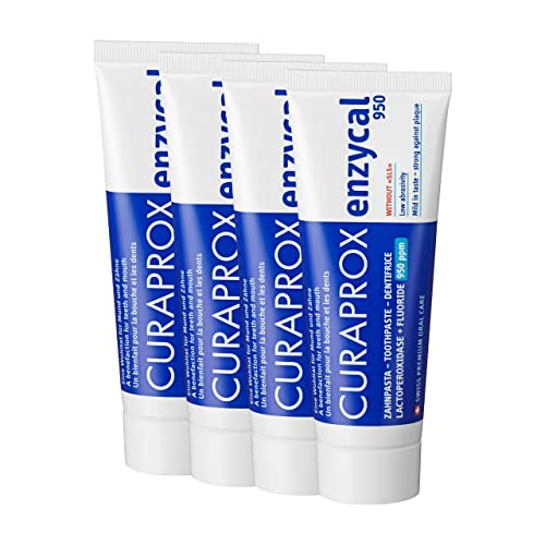 Curaprox Zahnpasta Enzycal 950, mit Fluorid, 75 ml, 4 Stück (4x 75ml)