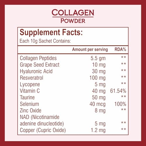 Image of Biotrex Nutraceuticals Collagen Powder Supplement - 15 Sachets For Men & Women, Marine Collagen Powder Supports Healthy Skin, Luscious Hair, Flexible Joints, Shiny Nails, Cranberry Flavour