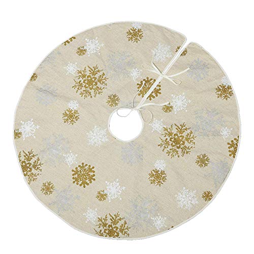 VGIA 48 inch Christmas Tree Skirt with Snowflake Pattern Christmas Decoration