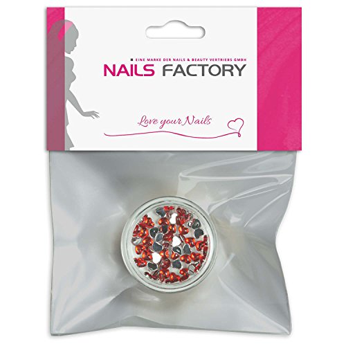 N&BF Nail Art Strasssteine | Herzen Red (Rot) | 3D Nagel Dekoration Edelsteine | Glitter Rhinestones für Nageldesign…