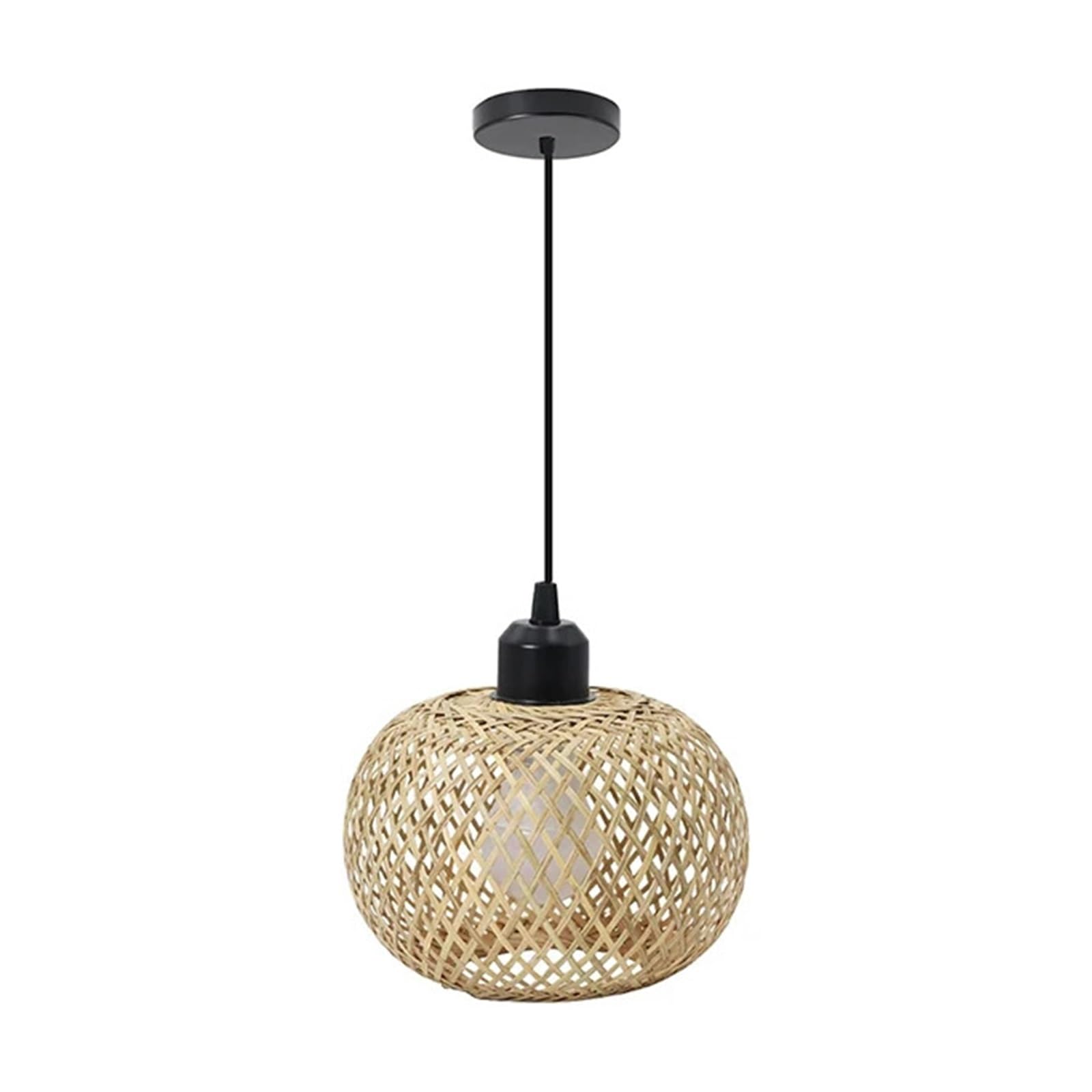 Rattan Lampshade Little Pendant Lamp Natural Rattan Wicker Chandeliers Hand-Woven Lampshades Fixture(Pendant Light)