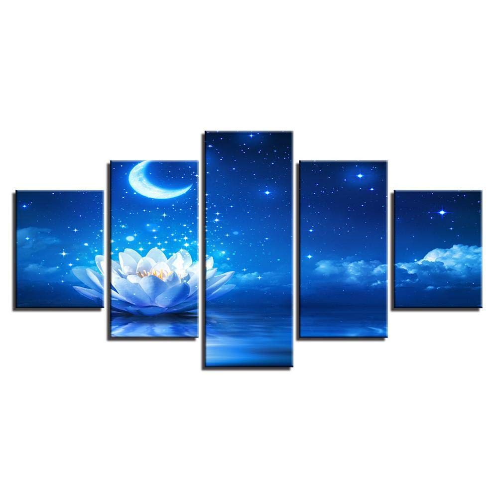 Tableau moderne d'exception : art mural pour salon et toile star lotus haute finition