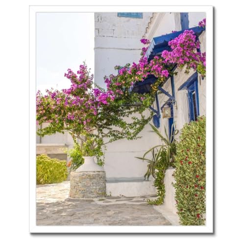 Poster Grèce cadre noir 40x50 cm décoration murale pour mur vide
