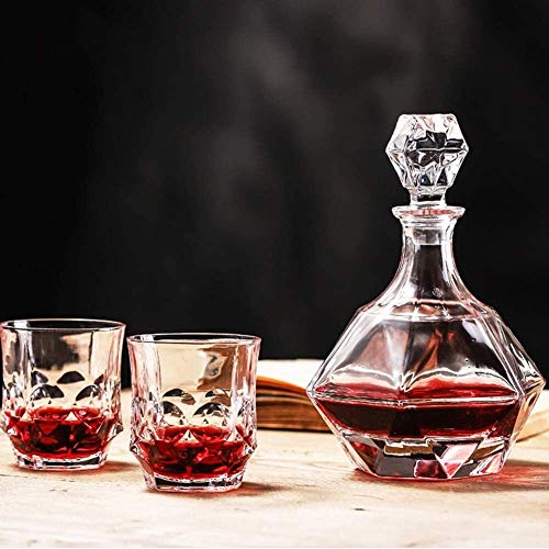 Whiskey-karaf met geschenkdoos, diamantvormige decanter, 900 ml vloeistofkaraf, feestdecoratie cadeau, voor alcohol, rum… - Afbeelding 6
