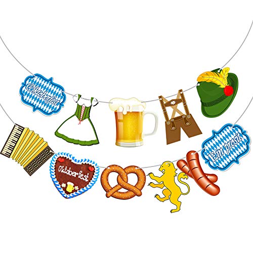 Blulu Oktoberfest Decoration Banner, Bavarian...
