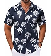 COOFANDY Men's Hawaiian Shirt Short Sleeve Casual Button Down Tropical Summer Beach Aloha Shirts