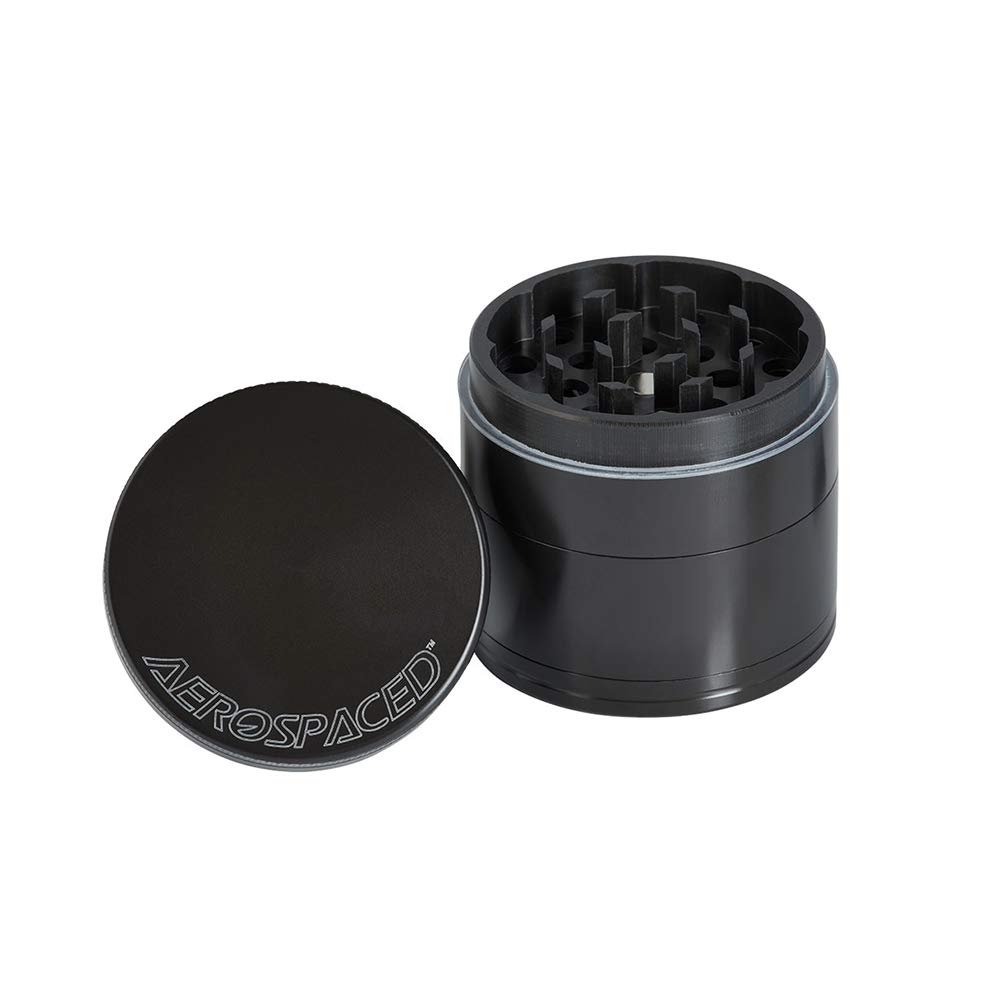 Aerospaced Black Herb Grinder With Magnetic Top 4-Piece 50Mm - Multiple Colors Available (Gun Metal)