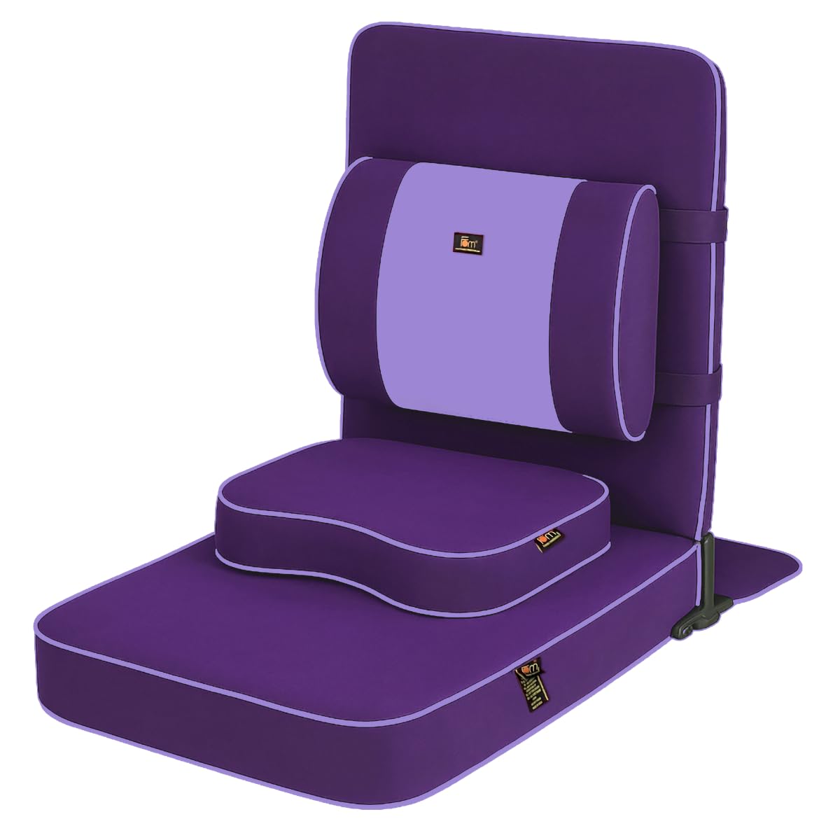 Friends Of Meditation Extra Large Relaxing Meditation and Yoga Chair with Back Support and Meditation Block Purple Pack
