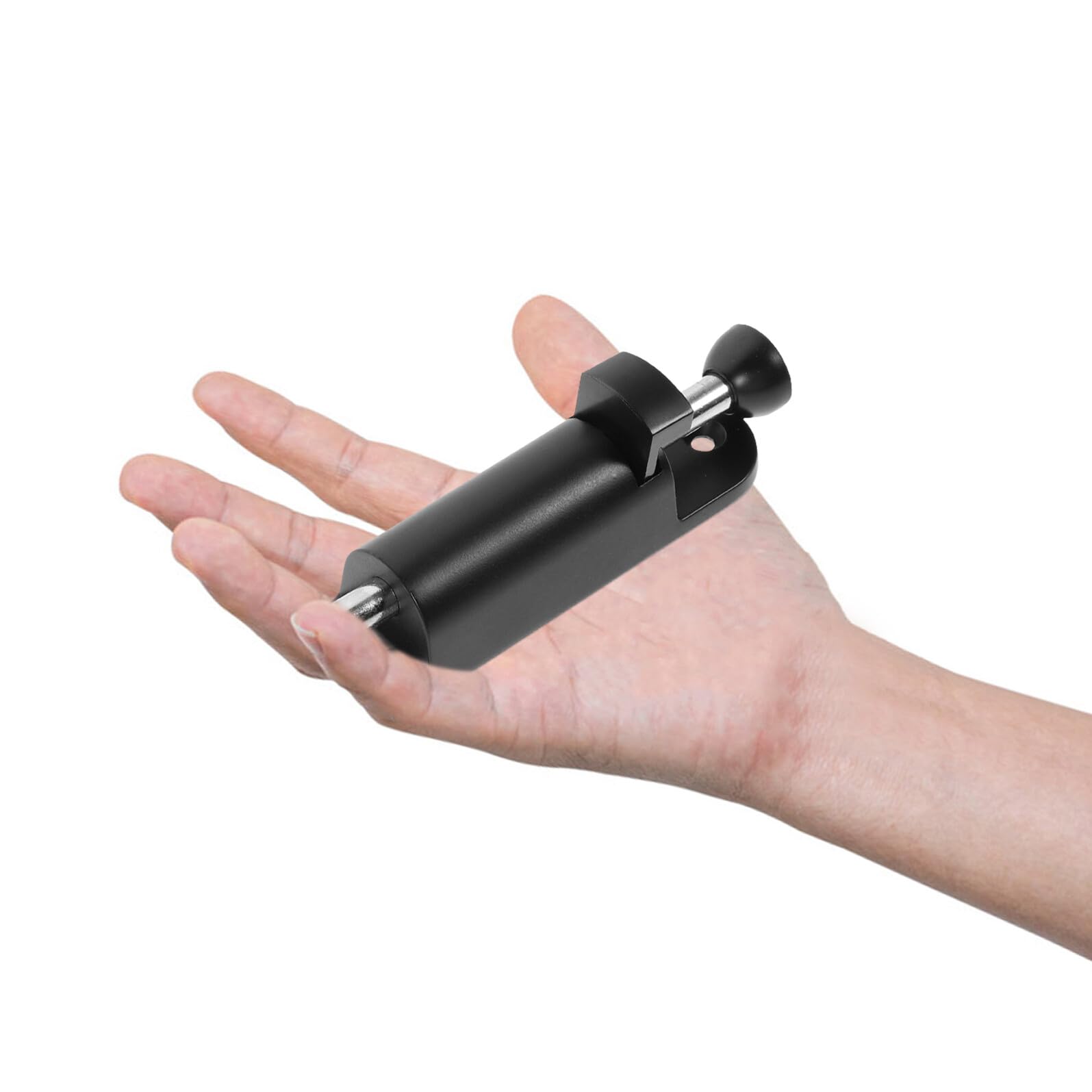 Housoutil Pestillo de Puerta con Resorte de Aleación de Zinc Pestillo Automático sin Perforación para Seguridad Ventanas y Puertas Modelo Pequeño Negro Resistente y Fácil de Usar