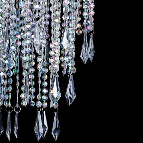 Sunli House Modern Mini Chandelier Shade,H12.9 X W8.66 Chandelier Light Fixture Sparkling Decorations For Wedding Centerpiece Lampshade With Acrylic Jewel Droplets #TOP3