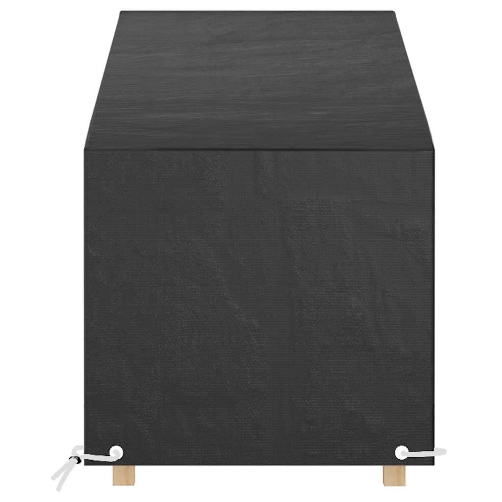 Copertura per lettino prendisole, 2 pezzi, nero, 200 x 65 x 35/60 cm, impermeabile, resistente ai raggi UV, con 12 occhielli e corda di fissaggio, resistente alle intemperie, per mobili da giardino