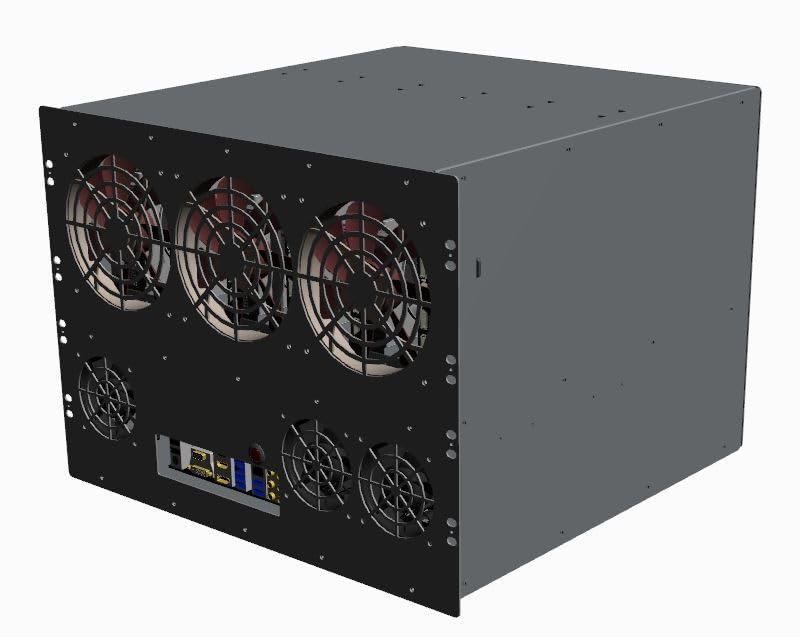 Rack 19 pouces 8U pour IA et crypto acceptant 2 alims ATX et 6 GPU