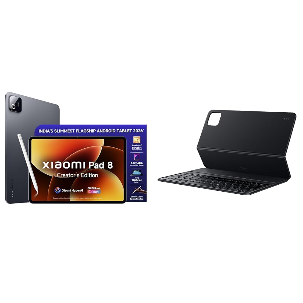 xiaomi grey 12gb ram 256 storage with pen and keyboard