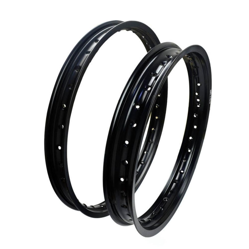 Motorradfelge aus Aluminium, 2,15 x 19, 1,60 x 21, Stärke mit 36 ​​Speichenlöchern, Schwarz, kompatibel mit verschiedenen Motorradmodellen, Aftermarket-Ersatz