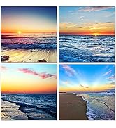 TutuBeer Beach Sunset Wall Art Beach Canvas Sea Sunset Sunset Beach Wall Art Ocean Canvas Prints ...