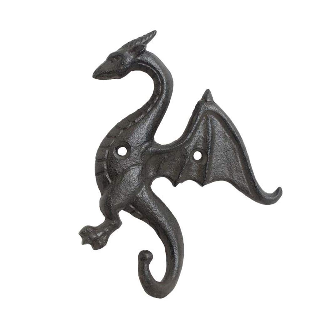 TentHome Dragon Vintage Cast Iron Hooks Hangers for Wall Hanging Key Coats Towel (dragonhook02)