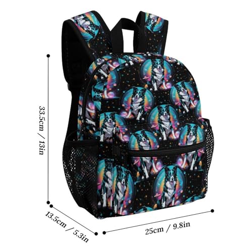 Dog Starry Sky 13 Inch Backpack Lightweight Double Shoulder Bag with Zippers Unisex Daypack2