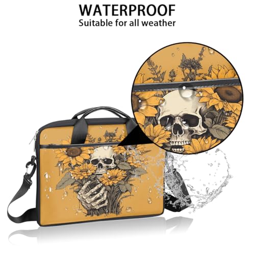 Bolso para portátil con estampado girasol Skull 15 pulgadas miniatura 3