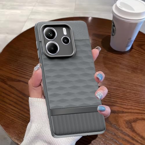 Image of Pikkme Back Cover for Redmi Note 14 5G Camera Protection 3D Hexa Cube Design Silicone Protective Bumper Case (Grey)