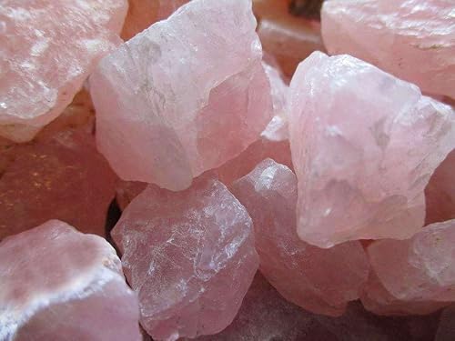 Laidanla Rose Quartz Natural Rough Stones Crystal Large Raw Crystals Bulk 2" Healing Gemstones For Reiki Healing Tumbling Fountain Rocks Wire Wrapping Decoration Cabbing Lapidary 4Pcs 0.5Lb #TOP5