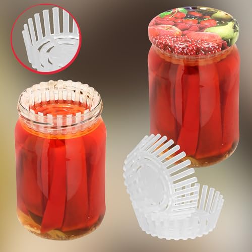 Miniatura 8 de Kotarbau Set De 20 Unidades Pesos De Fermentación - Rejilla De Fermentación Para Tarros - Polipropileno - 100 Mm - Transparente - Accesorio Para Conservas