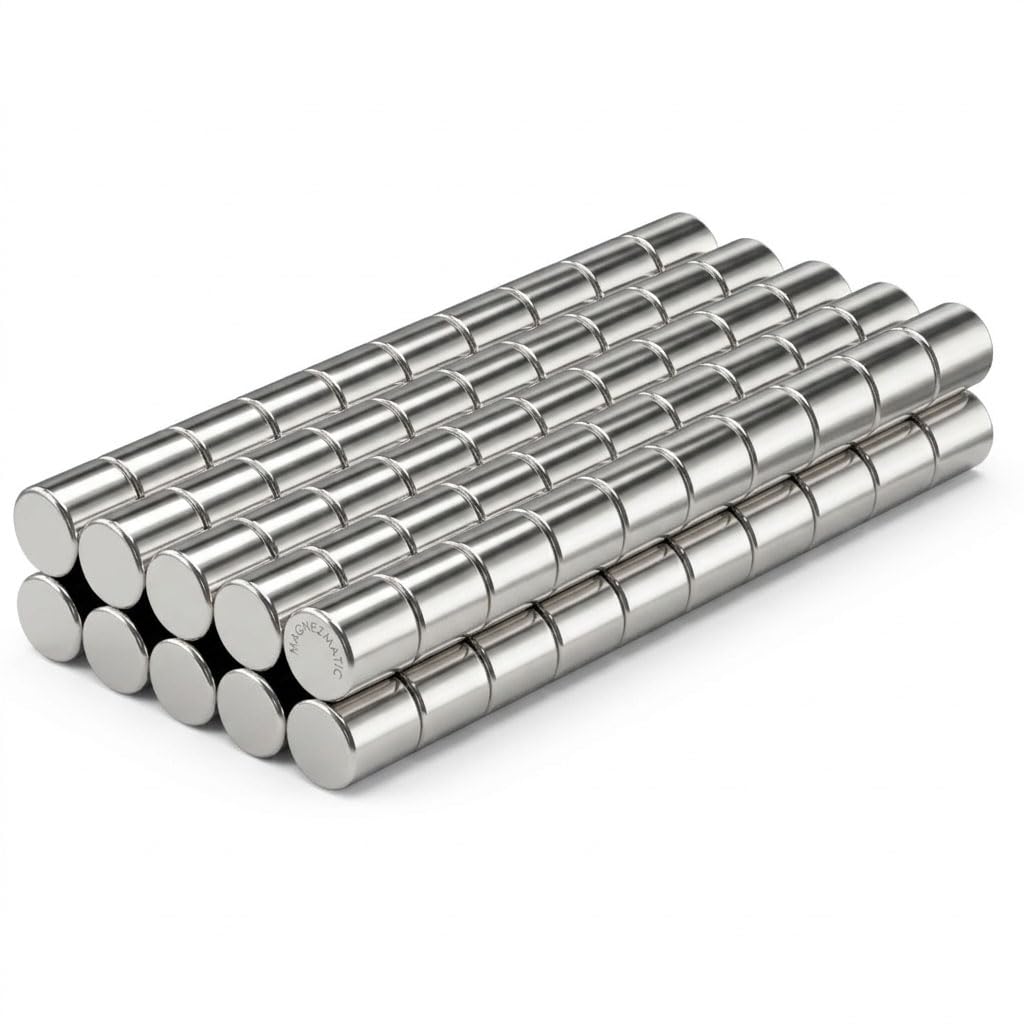 Neodymium Round Cylinder Magnets Small 5x5mm - Rare Earth Magnetic Lifter Holder Organizer Fastener Craft Modeling Tools - Cylindrical Magnet N50 (50 Pack)