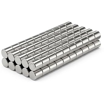 Neodymium Cylinder Magnets 5mm x 5mm N50, 2.4 lb Small Rare Earth Round Rod Magnet for 3D Printing, Press-Fit Closures & Workshop Organization 3/16 x 3/16 inch 50 Pack