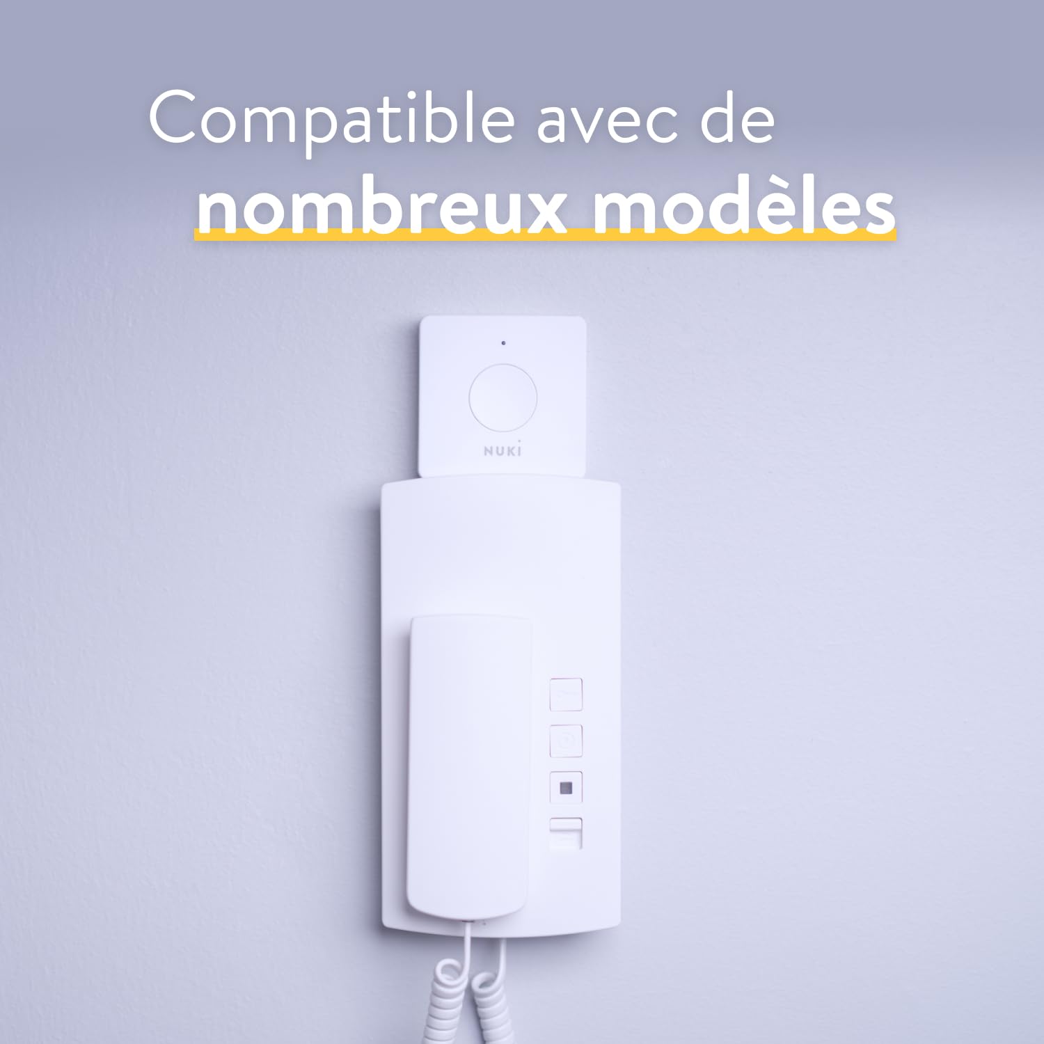 Nuki Opener, Serrure porte, ouverture de porte intelligent, Serrure connectée de l'immeuble, Nuki WLAN Bridge requis, interphone sans fil, Nuki Smart Home, blanc