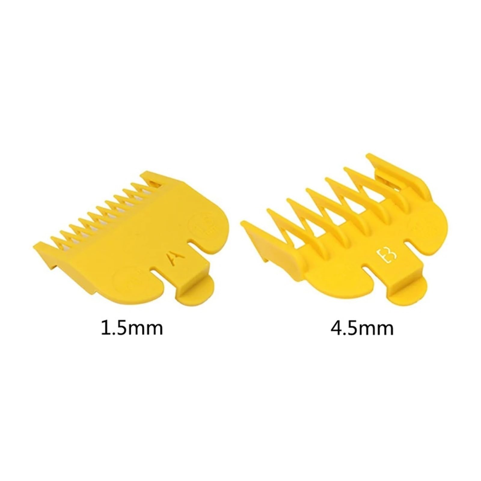 Lot de 6 peignes de rasage électriques Jaune (1,5 mm + 4,5 mm) Noir (3 mm + 6 mm + 10 mm + 13 mm)